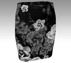 WOMENS FLORAL PRINT MINI SKIRT BLACK AND WHITE FLORAL DESIGN MINI SKIRT WOMENS FITTED SKIRT MATERIAL DETAILS + Made from 88% polyester 12% spandex performance wear fabric manufactured in Canada. + Our ultra-stretch fabric holds shape even after multiple wearings.. + High waist. + Elastic generally will rise just under your belly button for most sizes. + Vivid print that will never fade after washing. + Thick elastic waistband finishing and covers stitched hems. + Inside of skirt is white, and ou Designer Mini Skirt, Skirts Floral, Skirt Collection, Skirt Black And White, Fashion Skirts, Performance Wear, Skirt Fits, Fall Skirts, Fitted Skirt