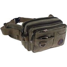 Vintage Canvas Waist Bag Multiple Pocket Fanny Pack Practical Shoulder Bag With Multiple Pockets For Outdoor, Casual Hiking Bag With Multiple Pockets, Multifunctional Shoulder Bag For Outdoor Activities, Casual Outdoor Belt Bag With Pockets, Casual Outdoor Belt Bag, Khaki Shoulder Bag For Outdoor Activities With Pockets, Khaki Shoulder Bag With Pockets For Outdoor Activities, Casual Hiking Shoulder Bag With Pockets, Casual Durable Chest Bag For Outdoor Activities