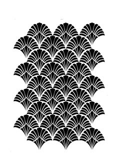 black and white art deco fan pattern