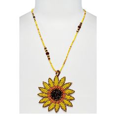 Brand New Seed Beaded Sunflower Beaded Necklace High Quality 18” N200 Yellow Round Bead Necklaces For Summer, Yellow Necklaces With Colorful Beads For Summer, Yellow Beaded Chain Necklaces For Summer, Yellow Beaded Necklace For Summer Gifts, Yellow Round Beads Necklace For Summer, Yellow Beaded Necklaces With Round Beads For Summer, Yellow Beaded Necklaces For Summer, Bohemian Yellow Beaded Necklaces With Gold Beads, Handmade Yellow Necklace For Summer