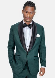 Looking good is easy in the Bond Phthalo Green Linen Tuxedo - pronouncing it... not so much (think thallow)! Crafted from pure linen in a vibrant green hue, this custom-made tux creates an elegant style that'll keep you looking sharp wherever you go. Elegant Green Tuxedo For Semi-formal Occasions, Elegant Green Semi-formal Tuxedo, Classic Green Tuxedo For Tailoring, Green Notch Lapel Tuxedo For Party, Green Linen Blazer For Tailoring, Formal Green Linen Blazer, Green Linen Blazer For Formal Occasions, Elegant Green Linen Suits, Linen Tuxedo