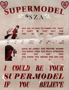 a poster with instructions on how to be supermodel