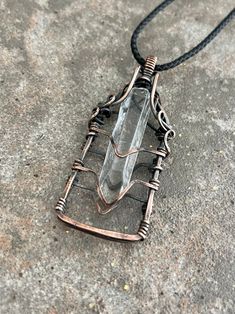 Excited to share this item from my #etsy shop: Clear crystal point necklace Wrapped Crystal Point, Wrapped Crystals, Wire Wrapped Crystal Pendant, Wire Wrapped Crystal, Crystal Point Necklace, Bijoux Fil Aluminium, Wire Jewelry Tutorial