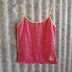 New Without Tags Camisole In Bright Pink With Precious Yellow Polka Dots. Promotional Tank For Rowdy Beaver Restaurant And Tavern (Don't Know Where?!?) Size Is Juniors Xl. Material Content Is 92% Cotton; 8% Spandex. Measurements ~ Armpit To Armpit: 15" Strap To Hemline: 21.5". Fitted Polka Dot Casual Tank Top, Cute Polka Dot Sleeveless Top, Polka Dot Sleeveless Cotton Top, Sleeveless Polka-dotted Cotton Top, Sleeveless Polka Dot Cotton Tops, Yellow Cotton Camisole, Yellow Sleeveless Cotton Camisole, Yellow Cotton Sleeveless Camisole, Casual Yellow Cotton Camisole