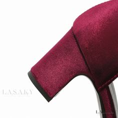 Lasaky - Glamorous Shoes with Elevated Heel and Closure System Burgundy Round Toe Sandals For Party, Burgundy Synthetic Heels For Party, Burgundy Synthetic Party Heels, Burgundy Closed Toe Synthetic Heels, Sandals Resorts, Modern Sandals, Elegant Sandals, Chic Sandals, Block Heel Shoes