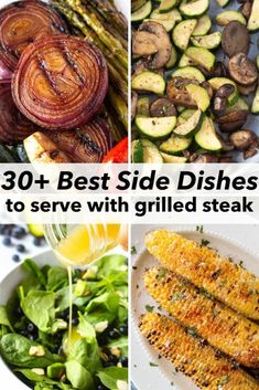 Whether you've got flank steak, skirt steak, a juicy ribeye, or something else, this list of over 30 side dish suggestions is going to make finding the perfect pairing a breeze. Whether it's a family-friendly weeknight meal or a weekend cookout, there's something for everyone. Plus there are grilling tips for steak to ensure your meal is a hit every time. From classic potatoes and salads to flavorful grilled veggies and starchy sides, you're going to love these delicious recipes. Sides For Skirt Steak, Ribeye Sides Dishes, Skirt Steak Sides, Grill Side Dishes, Marinated Grilled Vegetables, Red Skin Potato Salad, Starchy Sides, Steak Sides, Grilled Side Dishes