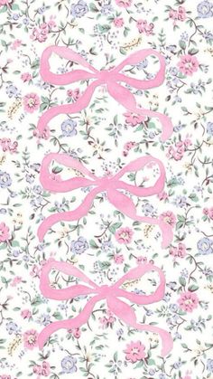 pink ribbon and flowers on white background