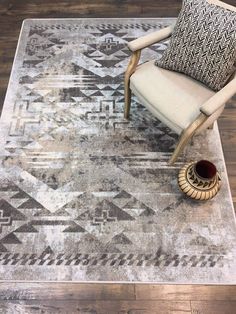 the rug is made in usa and features an abstract design