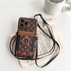 Louis Vuitton Official Crossbody Card Holder LV Monogram Leather Apple Phone Case Fashion Online Store Luxury Brown Phone Bag With Cell Phone Pocket, Luxury Brown Phone Accessories For Everyday Use, Luxury Rectangular Mobile Phone Bag, Louis Vuitton New, Buy Louis Vuitton, Luxury Phone Case, Apple Phone Case, Lv Monogram, Louis Vuitton Official