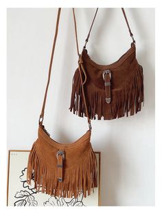 Elena Handbags Soft Suede Shoulder Bag with Tassel Trendy Fringe Satchel Shoulder Bag, Trendy Fringed Satchel Shoulder Bag, Trendy Satchel Bag With Fringe, Trendy Fringe Shoulder Bag For Travel, Trendy Fringed Satchel Bag, Trendy Fringe Satchel Bag, Trendy Fringed Hobo Bag For Travel, Trendy Fringe Hobo Bag For Travel, Trendy Brown Hobo Bag With Fringe