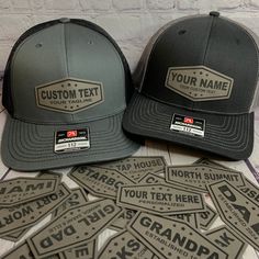 Premium Richardson 112 Hats with your custom text! Custom patch hats for your sports team, company, business, school, events, bachelor party, names, etc. We can also do your custom logo. Send us a message with an image of your logo and we will let you know if we can laser engrave it for you.  HOW TO ORDER - 1. Select your hat color. 2. Enter Custom Text in "Add your Personalization" Box 3. Add to Cart, Select Quantity and place your order!   We offer the best patch hats in the business, PERIOD! Custom Snapback Hats, Cheap Letter Print Hats As Gifts, Cheap Snapback Hat With Letter Print For Sports Events, Cheap Collegiate Hats For Sports Events, Patch Hats, Custom Patch, Party Names, Branson Missouri, Personalized Baseballs