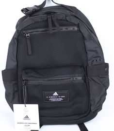 Condition:  New With Tags Size:  16.5 x 11 x 6 Color:  Black This adidas VFA 4 Backpack is the perfect accessory for any woman on-the-go. With a solid black color and polyester exterior, this backpack provides a sleek and stylish look while being durable enough to carry all of your essentials. The bag measures 11 inches in width, 16 inches in height, and 6 inches in depth, making it a spacious option for a large size backpack. Featuring a convenient zip closure, this backpack ensures that all yo Best Luggage, Duffel Bags, Black Backpack, Duffel Bag, 11 Inches, Running Errands, Adidas Women, Solid Black, 6 Inches