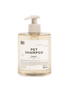 a bottle of pet shampoo on a white background