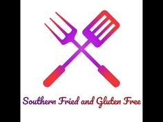 the southern fried and gluten free logo is shown with fork and spoons