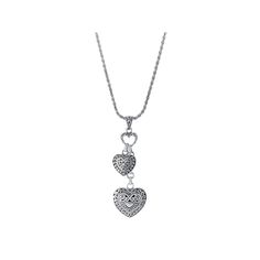 This unique double filigree drop heart necklace is the perfect addition to your jewelry collection. This unique double filigree drop heart necklace is the perfect addition to your jewelry collection. Nickel free Metal: sterling silver Chain length: 18 in. Finish: oxidized, polished, textured Pendant size: 2.3"L x 0.83"W Chain type: rope Size: 18". Gender: female. Age Group: adult. Heart Shaped Filigree Jewelry, Heart-shaped Filigree Jewelry, Elegant Filigree Necklaces For Valentine's Day, Elegant Necklaces With Intricate Design For Valentine's Day, Elegant Filigree Necklace For Valentine's Day, Elegant Filigree Heart Necklace, Elegant Heart-shaped Filigree Necklace, Elegant Heart Shaped Filigree Necklace, Intricate Design Necklace For Anniversary On Valentine's Day