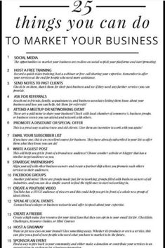 the 25 things you can do to market your business