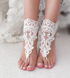 Wedding Barefoot sandals French lace hand made lace barefoot sandals. high quality lace and material were used. Beach is a unique accessory for weddings, photo shoots, wedding gifts, brides and bridesmaids. You can use it comfortably throughout the wedding. Flexible wrist. Shıppıng Simple Wedding Shoes, Sandals Bridal, Lace Barefoot Sandals, Shoes Bridesmaid, Converse Wedding Shoes, Wedding Shoes Sandals, Beach Wedding Sandals, Bridal Anklet, Beach Wedding Sandals Barefoot