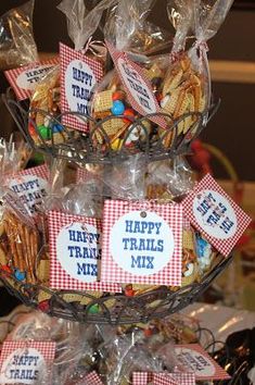 a basket filled with treats on top of a table