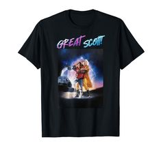 PRICES MAY VARY. Officially Licensed Back To The Future Apparel 18NVBF00035A-001 Lightweight, Classic fit, Double-needle sleeve and bottom hem Great Scott, Back To The Future, To The Future, Pattern Drawing, Branded T Shirts, Shirt Sleeves, Fabric Texture, Top Fashion Brands, Shop Top