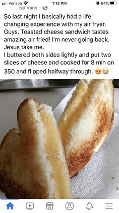 two heart shaped pastries sitting on top of a white paper towel next to each other