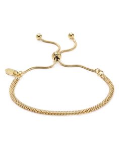 Argento Vivo Mesh Chain Adjustable Bracelet Adjustable Gold-tone Box Chain Bracelet, Elegant Adjustable Snake Chain Bracelets, Adjustable Metal Box Chain Bracelet, Adjustable Metal Chain Bracelet For Formal Occasions, Adjustable Jubilee Snake Chain Bracelet, Elegant Metal Bracelet With Adjustable Clasp, Gold Adjustable Box Chain Bracelet, Adjustable Yellow Gold Metal Chain Bracelet, Adjustable Box Chain And Snake Chain Bracelets