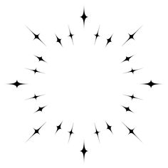 a black and white image of stars in the shape of a starburst on a white background