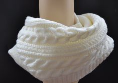 "White Knit infinity Scarves, Chunky Scarf, Knit Infinity Scarf ,Knit Infinity Scarf,Chunky Knit Scarf, Circle scarf ,Knit Scarf, It's wonderful for autumn /winter season! Super Soft.... Color: white 100% Acrylic cable knit, Size: 12\" x 41\"(Circle) Machine wash, Lower Iron temperature... it's wonderful for autumn /winter season! Super Soft...." Chunky Knit Scarf, Scarf Chunky, Chunky Knit Scarves, Chunky Scarf, Scarf Knit, Chunky Scarves, Infinity Scarves, Circle Scarf, Knit Infinity Scarf