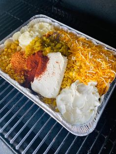 a tray filled with different types of food