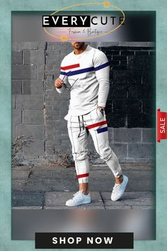 Red and Blue Contrast Casual White T-shirt and Pants Co-ord Casual Multicolor Long Sleeve Pant Set, Casual Red Crew Neck Sets, White Crew Neck Sets For Spring, Casual White Pant Set For Loungewear, White Casual Set With Crew Neck, White Relaxed Fit Sporty Sets, Sporty White Relaxed Fit Set, White Sporty Sets With Relaxed Fit, T Shirt And Pants