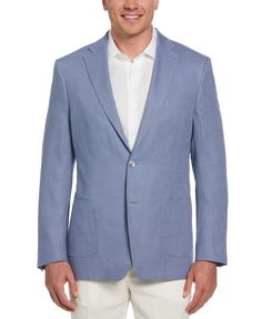 Add a stylish layer to your look with this men's Cubavera linen sport jacket. This smart jacket is made from breathable linen for lightweight comfort in the warmer weather. Patch pockets offer on-the-go storage space, and a two-button closure allows for easy on and off. This men’s blazer features a clean and contemporary single-breasted silhouette with a notched collar for a fashionable finishing touch. 100% Linen Classic Fit Plain Weave Fabrication Weaves In Criss-Cross Patterning For Extra Dur Tailored Linen Sport Coat With Pockets, Linen Sport Coat With Patch Pockets For Business Casual, Business Casual Linen Sport Coat With Pockets, Linen Sport Coat With Pockets For Business Casual, Business Linen Outerwear With Pockets, Unstructured Linen Sport Coat With Patch Pockets, Unstructured Linen Outerwear With Notch Lapel, Spring Linen Sport Coat With Pockets, Spring Linen Sport Coat