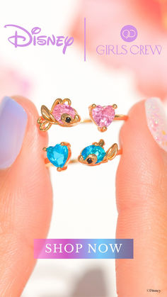 Will you be our boojiboo? Disney's Stitch and Angel just got better as rings! Available in gold, rose gold, and silver. Sold separately. Lilo And Stitch Stuff, Disney Princess Tangled, Disney Princess Sleeping Beauty, Kids Movie Night, Disney Princess Sleeping, Stitch Ring, 626 Stitch, Monster High The Movie, Princess Tangled