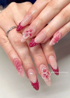 nail art Nail Art Designs Summer 2024 Simple, Summery Nails 2024, Pink 3d Nails, Nails Japanese, Summery Nails, Girly Acrylic Nails, Classy Acrylic Nails, Pretty Gel Nails, Soft Nails