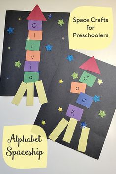 space crafts for preschoolers alphabet spaceships and stars