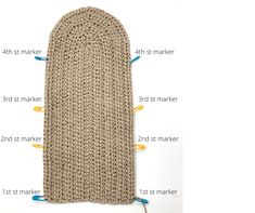 an image of a knitted mitt with instructions