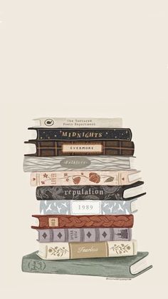 a stack of books sitting on top of each other