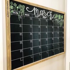 a chalk board with the word march written on it