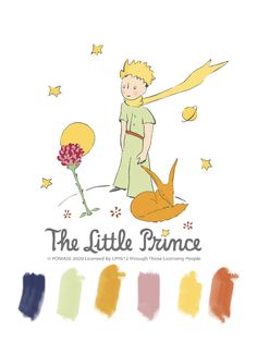 the little prince is holding a flower in his hand