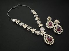 Contemporary kundan AD necklace with earrings Exclusive design Kundan Necklace, Carved Stone, Kundan Necklaces, Contemporary Jewelry, Saree Blouse Designs, Beautiful Saree, Stone Carving, Exclusive Designs, Handmade Items