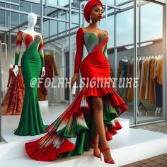 FOLAH SIGNATURE | 2 in one High fashion style inspiration you can recreate as a guest to an event .which of the two styles in one picture is your… | Instagram Folah Signature, Ethiopian Dresses, High Fashion Style, Lagos Fashion, Native Wears, Aso Ebi Bella, Bella Naija Weddings, Ankara Style, Fantasy Gowns