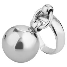 The Sphere Piercing Ring is a notable component of the iconic Sphere Collection, which Betony Vernon started to design in the 1990s. The sphere creates a lively and playful kinetic experience. It can be worn as a standalone piece for a distinct statement, or you can wear multiple rings for a more dynamic and impactful effect. Material: Sterling Silver 925 Sphere diameter: Ø19 Hallmark: BV-925 Handcrafted in Italy, all BV materials are cruelty-free Wear Multiple Rings, Betony Vernon, Modern Silver Jewelry, Multiple Rings, Piercing Ring, Ring Der O, The 1990s, Ring Ring, Silver 925