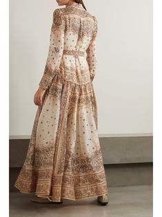 ZIMMERMANN Paisley-print belted linen and silk-blend voile shirt dress | NET-A-PORTER Zimmermann Resort, Vestidos Vintage, Cream Dress, Printed Maxi, Printed Maxi Dress, Black Maxi Dress, Paisley Print, Hijab Fashion, Women Collection