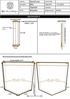 the diagram shows how to make a pocket for each item in order to fit inside