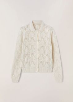 Cocooning Cardigan in Silk, Cashmere | Loro Piana Natural Structures, Classic Cardigan, Jacquard Weave, Laid Back Style