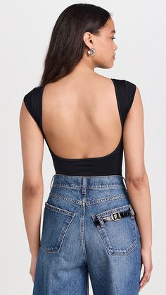 Free People Low Back Tee | Shopbop Basic Fitted Tank Top With Scoop Back, Stretch Short Sleeve Bodysuit For Night Out, Trendy Stretch Short Sleeve Scoop Neck Bodysuit, Trendy Short Sleeve Scoop Neck Bodysuit, Trendy Stretch Short Sleeve Bodysuit With Scoop Neck, Sporty Fitted Scoop Neck Bodysuit, Fitted Sporty Bodysuit With Scoop Neck, Sporty Fitted Bodysuit With Scoop Neck, High Stretch Athleisure Tops For Night Out