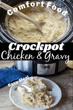 the crockpot chicken and gravy is ready to be cooked in the slow cooker