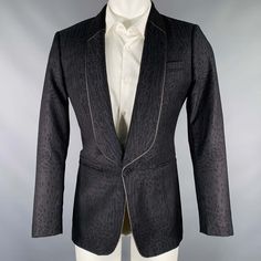 Roberto Cavalli Sport Coat In A Black Virgin Wool Fabric Featuring A Shawl Lapel, Ventless Back, And Single Button Closure. Made In Italy.Excellent Pre-Owned Condition. Marked: It 48 Measurements: Shoulder: 17 Inches Chest: 38 Inches Sleeve: 24.5 Inches Length: 29.5 Inches Sui Generis Reference: 131128 Category: Sport Coat More Details Brand: Roberto Cavalli Size: 38 Chest Size: 38 Gender: Male Color: Black Sport Coat Leng: Regular Pattern: Animal Print Fabric: Virgin Wool Lining Material: Rayon Designer Black Single-breasted Sport Coat, Black Sport Coat, Roberto Cavalli Jacket, Roberto Cavalli 2004, Roberto Cavalli 2022, Resale Store, Roberto Cavalli Pre Fall 2022, Animal Print Fabric, Black Animals