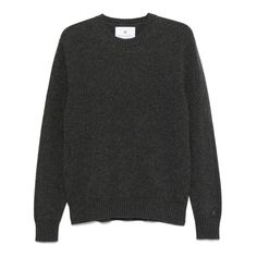 Anthracite grey wool ribbed knit crew neck long sleeves straight hem unlined when buying this unisex item, keep in mind that it is graded in standard men's sizing.Gender: MenMaterial: WOOL: 100.0%Color: GREYMade in: TNProduct ID: PUL0016 10084*Import tax/duty will be calculated at checkout (If applicable) Gray Merino Wool Crew Neck Sweater, Gray Cashmere Crew Neck Sweater, Classic Gray Sweater With Ribbed Cuffs, Classic Gray Crew Neck Sweater, Gray Crew Neck Sweater For Winter, Winter Wool Sweater With Ribbed Neckline, Classic Gray Merino Wool Sweater, Classic Gray Sweater With Ribbed Collar, Classic Wool Crew Neck Sweater