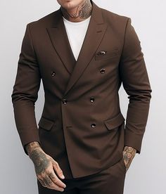 Men's Double Breasted Brown 2-Piece Suit - Classic Elegance for the Modern Gentleman" RethreadChic Please Send Us Your Complete Measurements In a Personalization Box Before Place Your Order. listing include- blazer, Trousers Color- Brown Material- Terry Rayon Premium Feel Free To Contact With Us If You Are Not Sure About Your Size Please Message Us Through (MESSAGE SELLER) Jacket Measurement-: 1Jacket Length 2 Chest 3 Stomach 4 Hip 5 Shoulder 6 Sleeve Length 7 Actual Height Your Pic (contact num Brown Slim Fit Sets For Semi-formal Occasions, Brown Slim Fit Notch Lapel Set, Brown Fitted Business Sets, Fitted Single Breasted Brown Set, Brown Long Sleeve Business Sets, Fitted Brown Single Breasted Set, Fitted Brown Single-breasted Set, Fitted Brown Double-breasted Suit, Fitted Brown Long Sleeve Sets