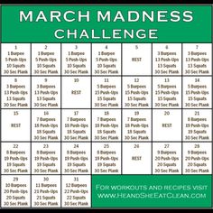 the march madness challenge is here to help you plan your workouts and get fit