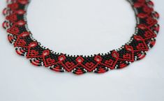 Beaded collar necklace gothic beaded choker black choker - Etsy Украина Red Heart Necklace, Beaded Collar Necklace, Choker Black, Necklace Gothic, Beaded Collar, Black Choker, Valentines Jewelry, Beaded Choker, Heart Patterns